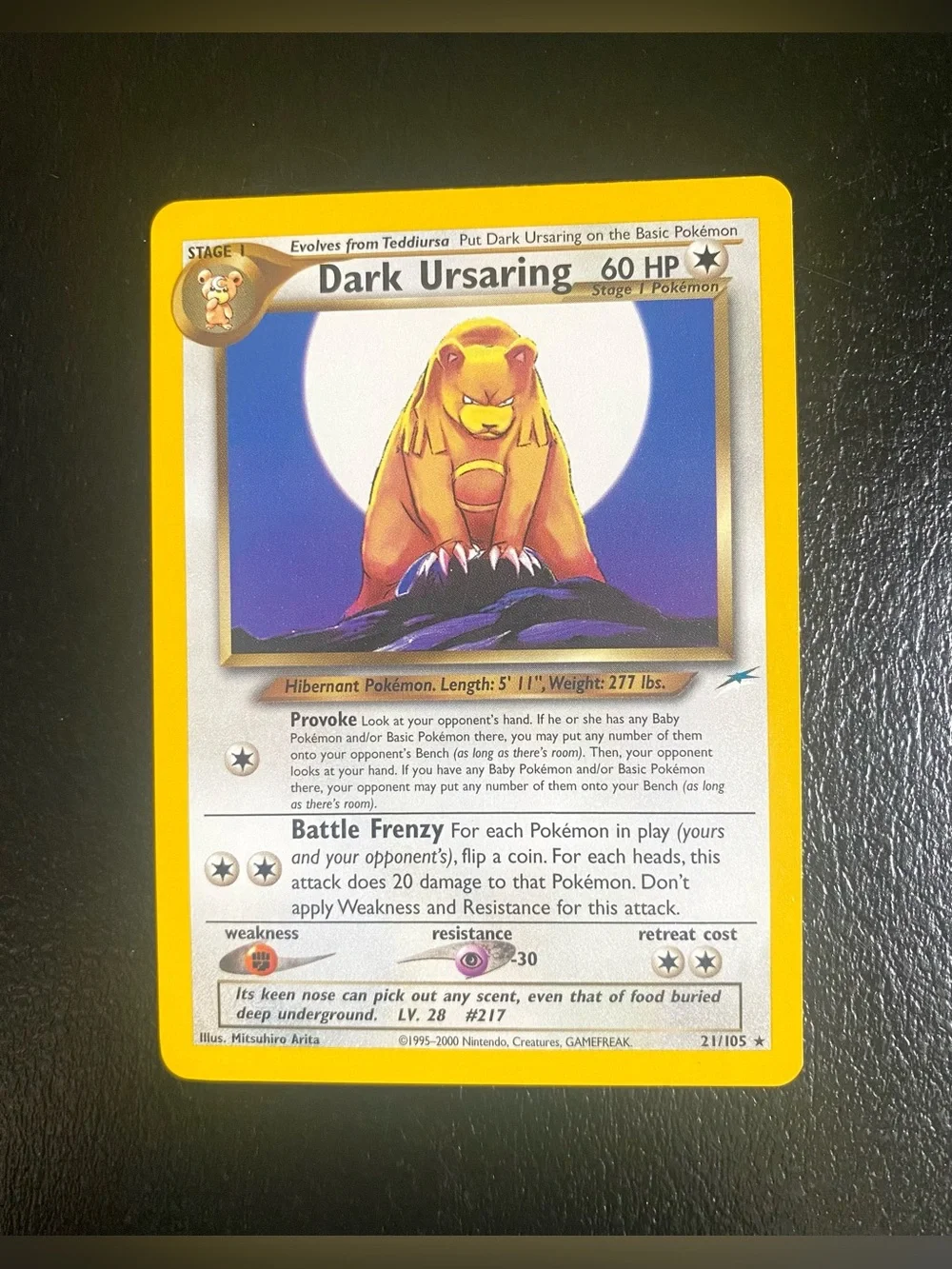 Pokemon Card Dark Ursaring 21/105
